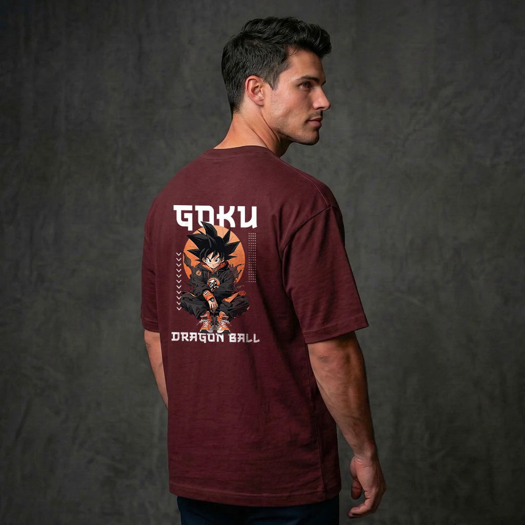 "Goku Urban Legend" Anime Oversized T-Shirt – Wine