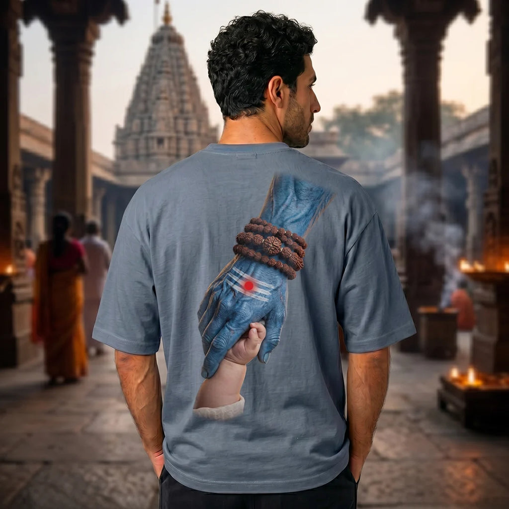 Mahadev Art Printed Heavyweight Oversized Tee | 240 GSM Breathable Drop Shoulder T-Shirt