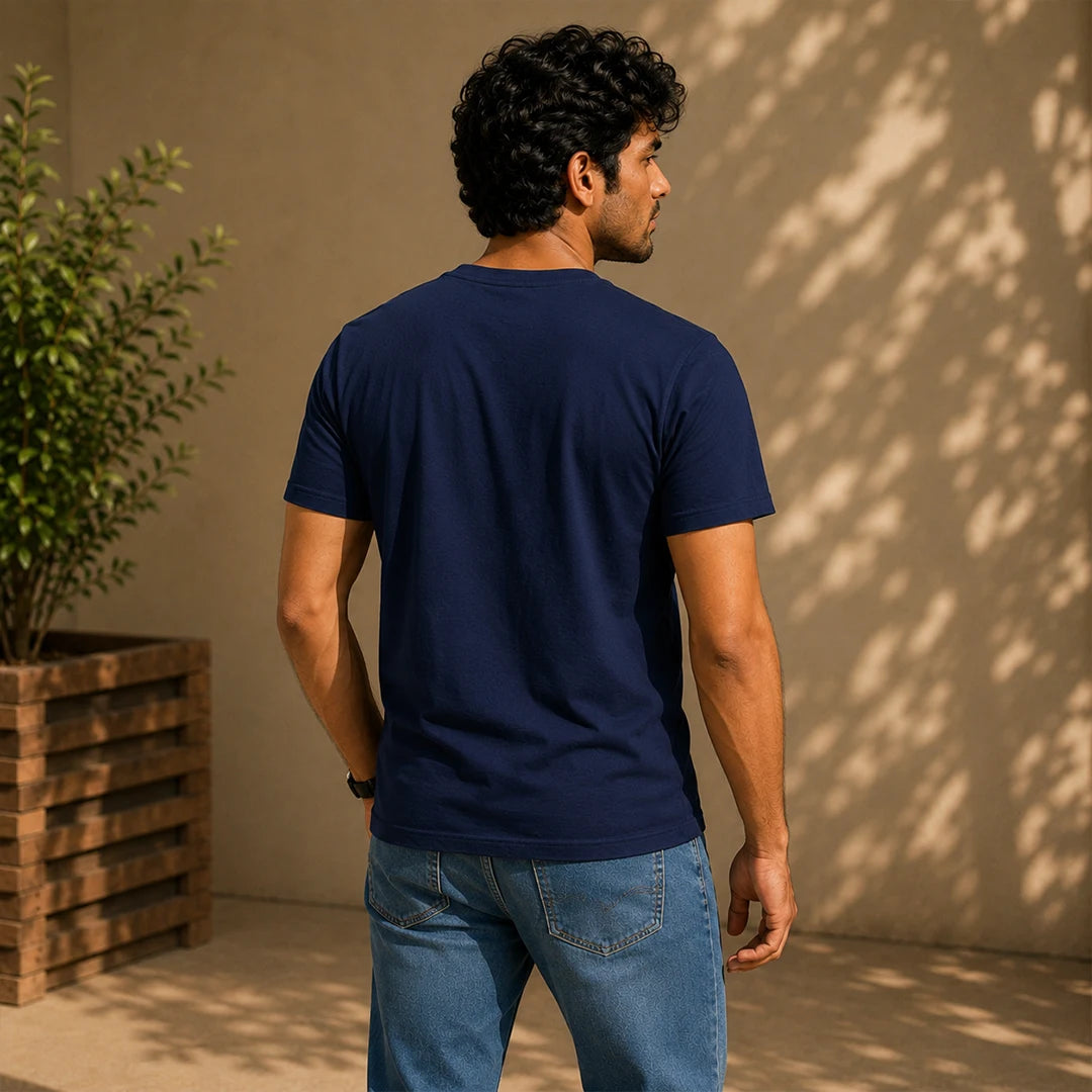 Men's Pure Cotton Regular Fit Kedarnath Tricolor Printed T-Shirt | 180 GSM Bio-Washed Spiritual Graphic Tee