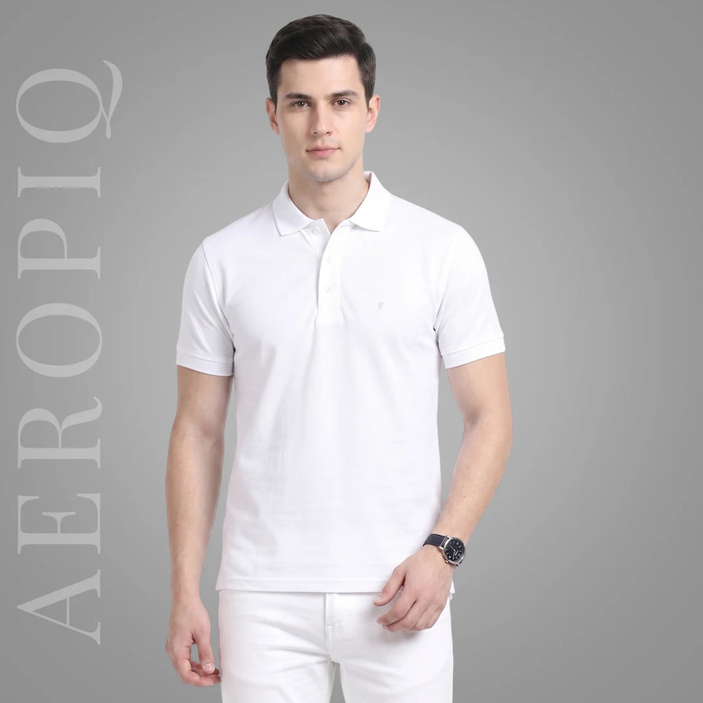 Men's Aeropiq Performance Polo – Wrinkle-Free Sustainable Nano Poly T-Shirt with Cotton-Like Feel