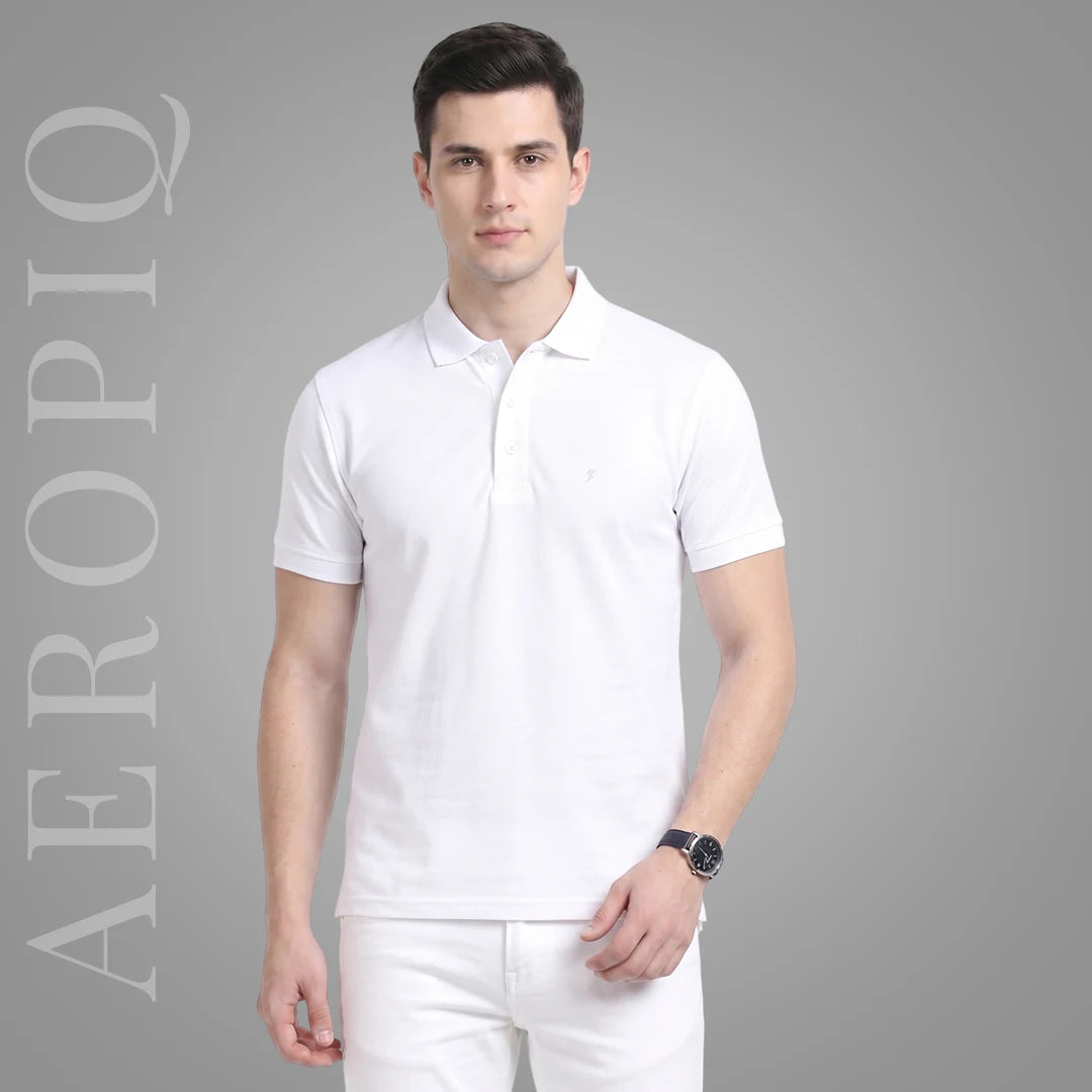 Men's Aeropiq Performance Polo – Wrinkle-Free Sustainable Nano Poly T-Shirt with Cotton-Like Feel
