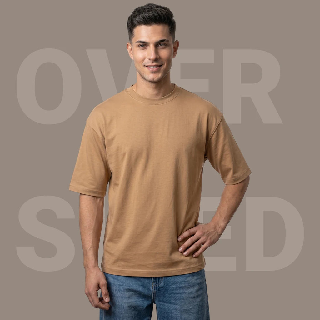 Men's Premium Heavyweight Oversized T-Shirt | 240 GSM Pure Cotton Biowashed Relaxed Fit Tee