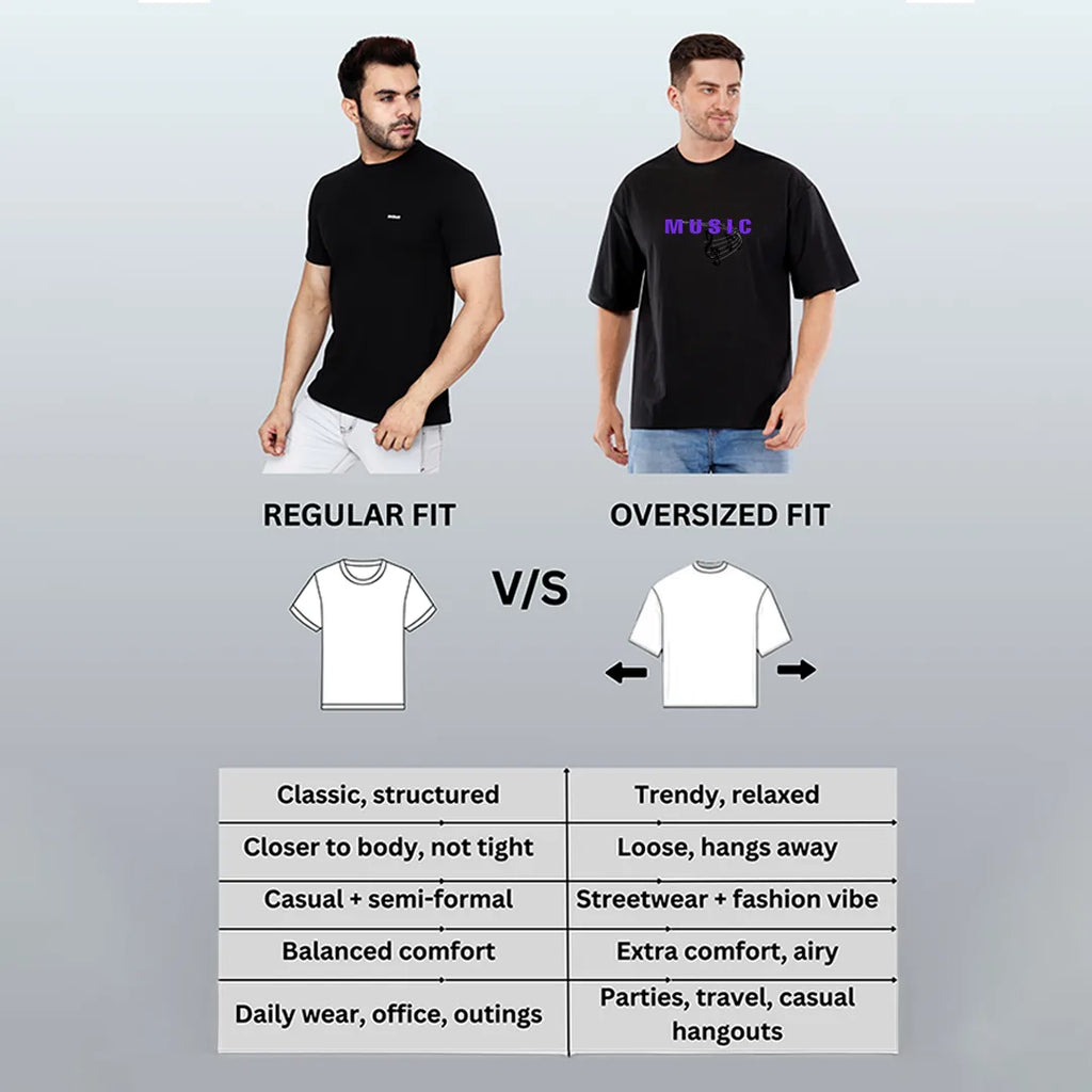 Premium Music Graphic Oversized T-Shirt – Black Streetwear