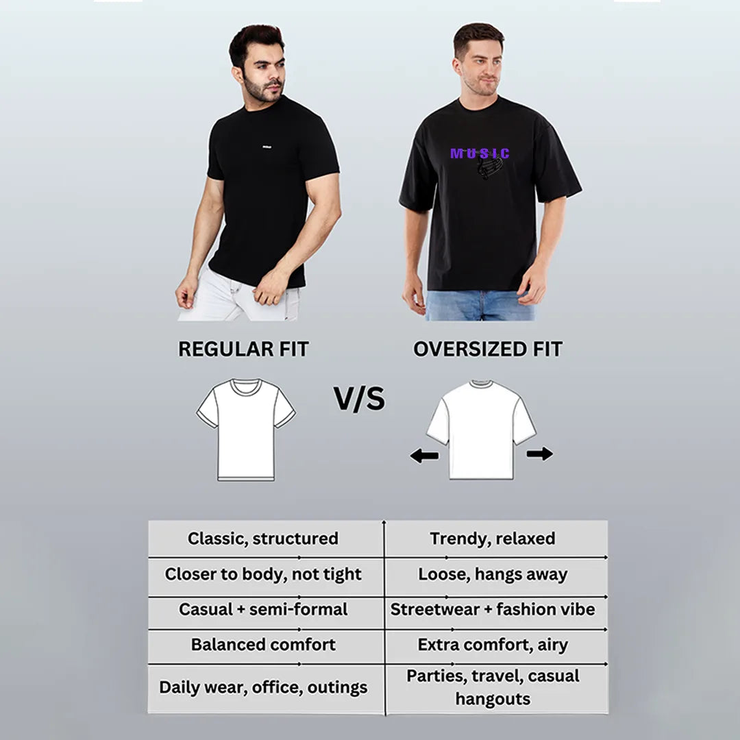 Premium Music Graphic Oversized T-Shirt – Black Streetwear