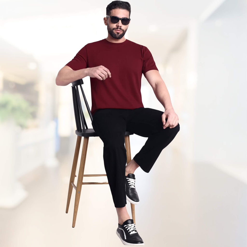 Excello  Pure Cotton Round Neck T-shirt, 180 GSM, Lightweight Premium Feel