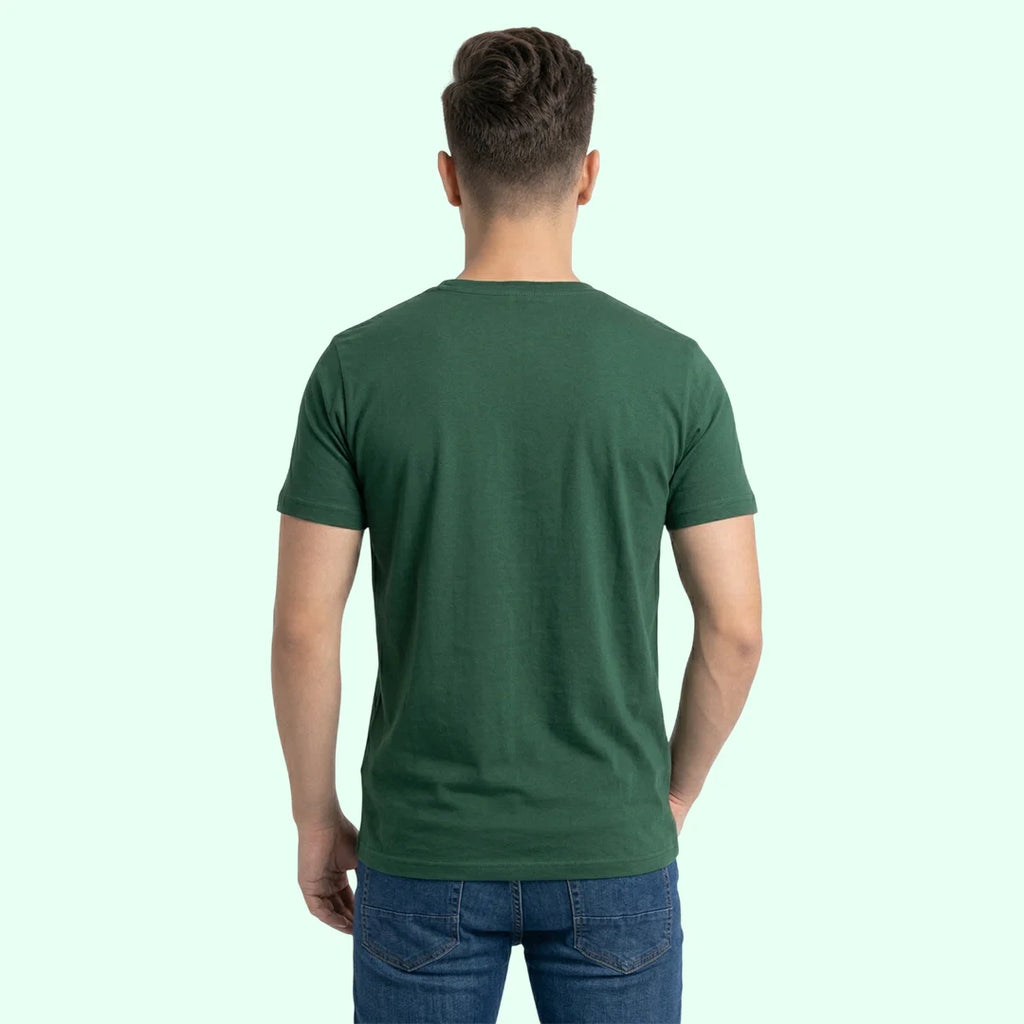 Men's Regular Fit Crew Neck T-Shirt, 100% Pure Cotton, 180 GSM, Breathable Everyday Wear