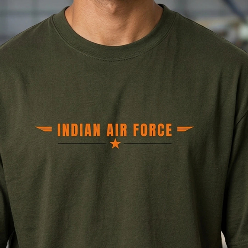 Men's Oversized Graphic T-Shirt - Operation Safed Sagar IAF Tribute, 240 GSM Pure Cotton, Bio-Washed