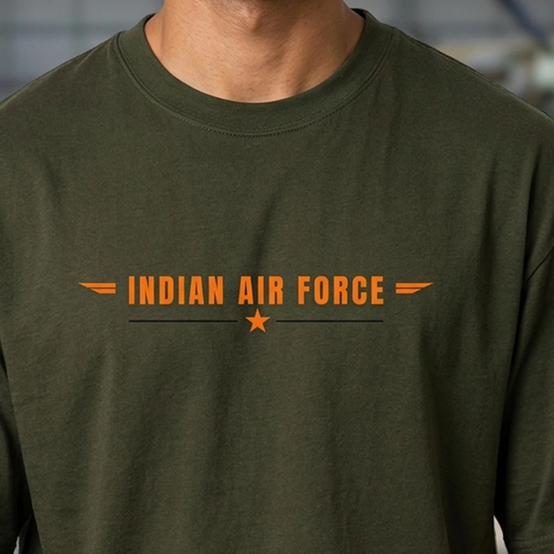 Men's Oversized Graphic T-Shirt - Operation Safed Sagar IAF Tribute, 240 GSM Pure Cotton, Bio-Washed