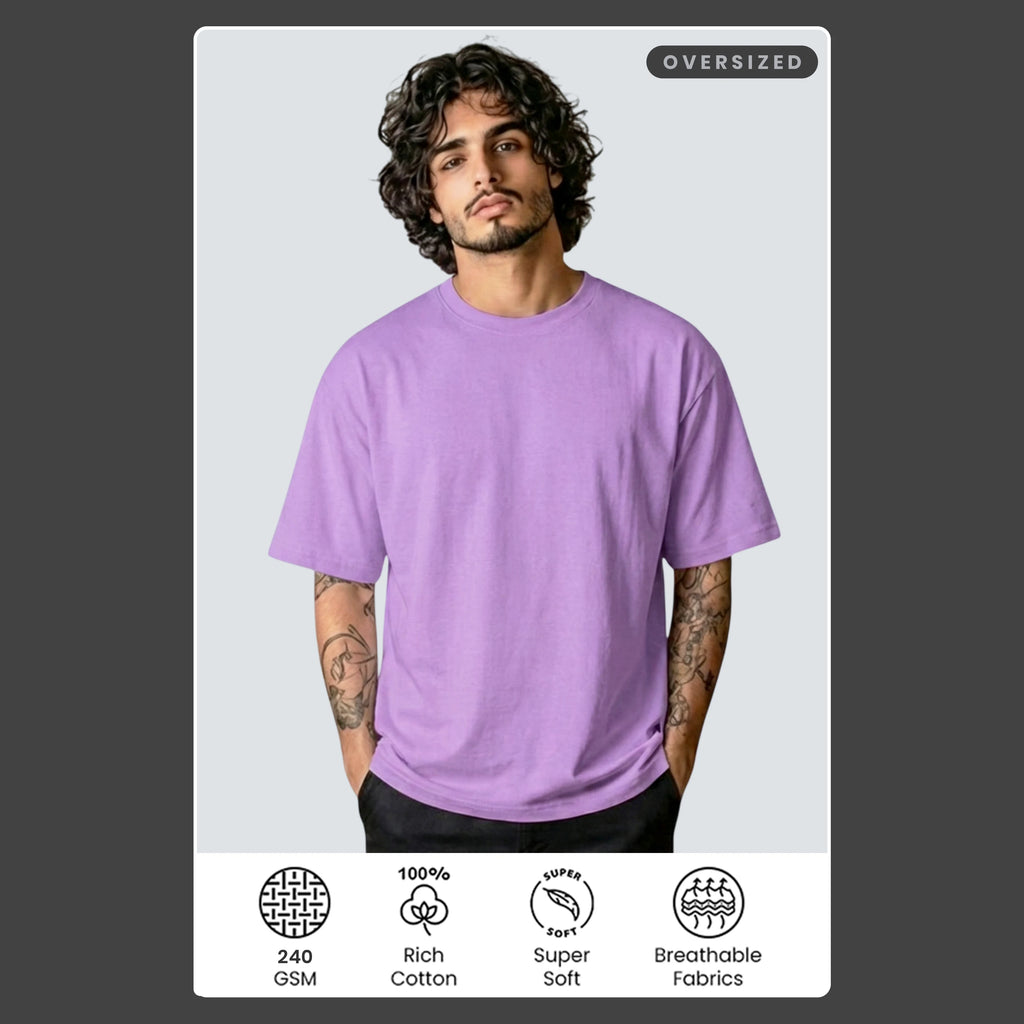 Premium Oversized Heavyweight T-Shirt - 240 GSM 100% Organic Cotton Bio-Washed Streetwear Tee