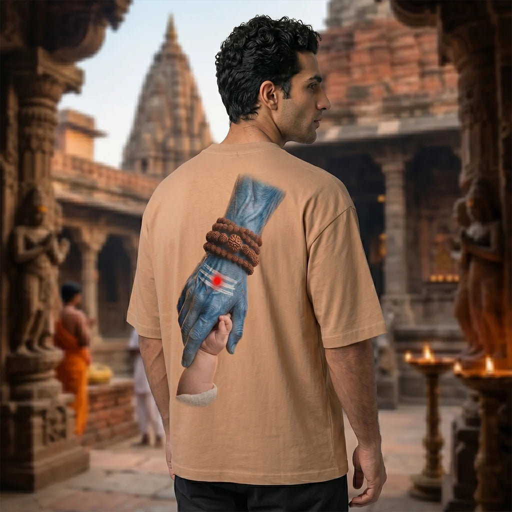Mahadev Art Printed Heavyweight Oversized Tee | 240 GSM Breathable Drop Shoulder T-Shirt