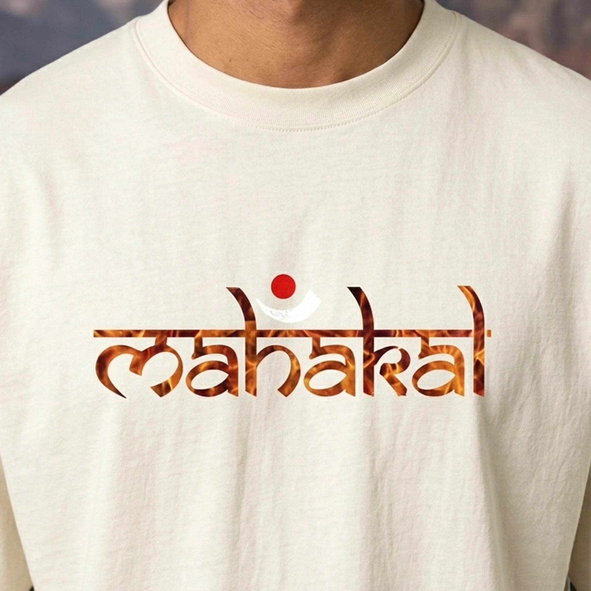 Lord Shiva Mahakal Graphic Printed Oversized T-Shirt | Premium 240 GSM Pure Cotton Breathable Dual-Print Devotional Tee