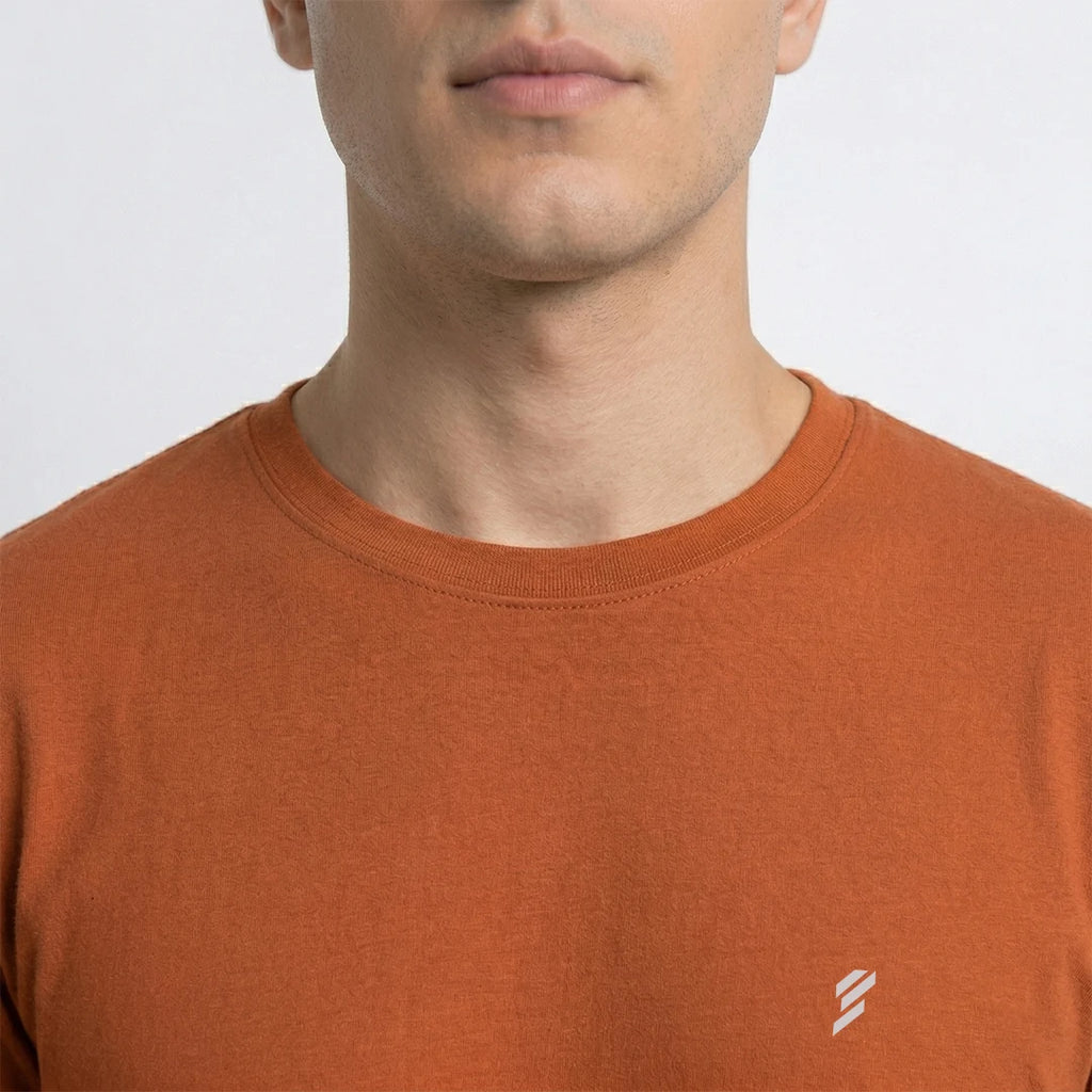 Men's Regular Fit Crew Neck T-Shirt, 100% Pure Cotton, 180 GSM, Breathable Everyday Wear
