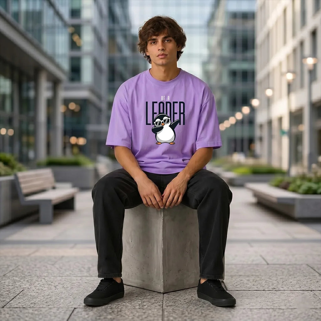 Excello Premium Oversized Graphic T-Shirt | 240 GSM Pure Cotton | Be A Leader