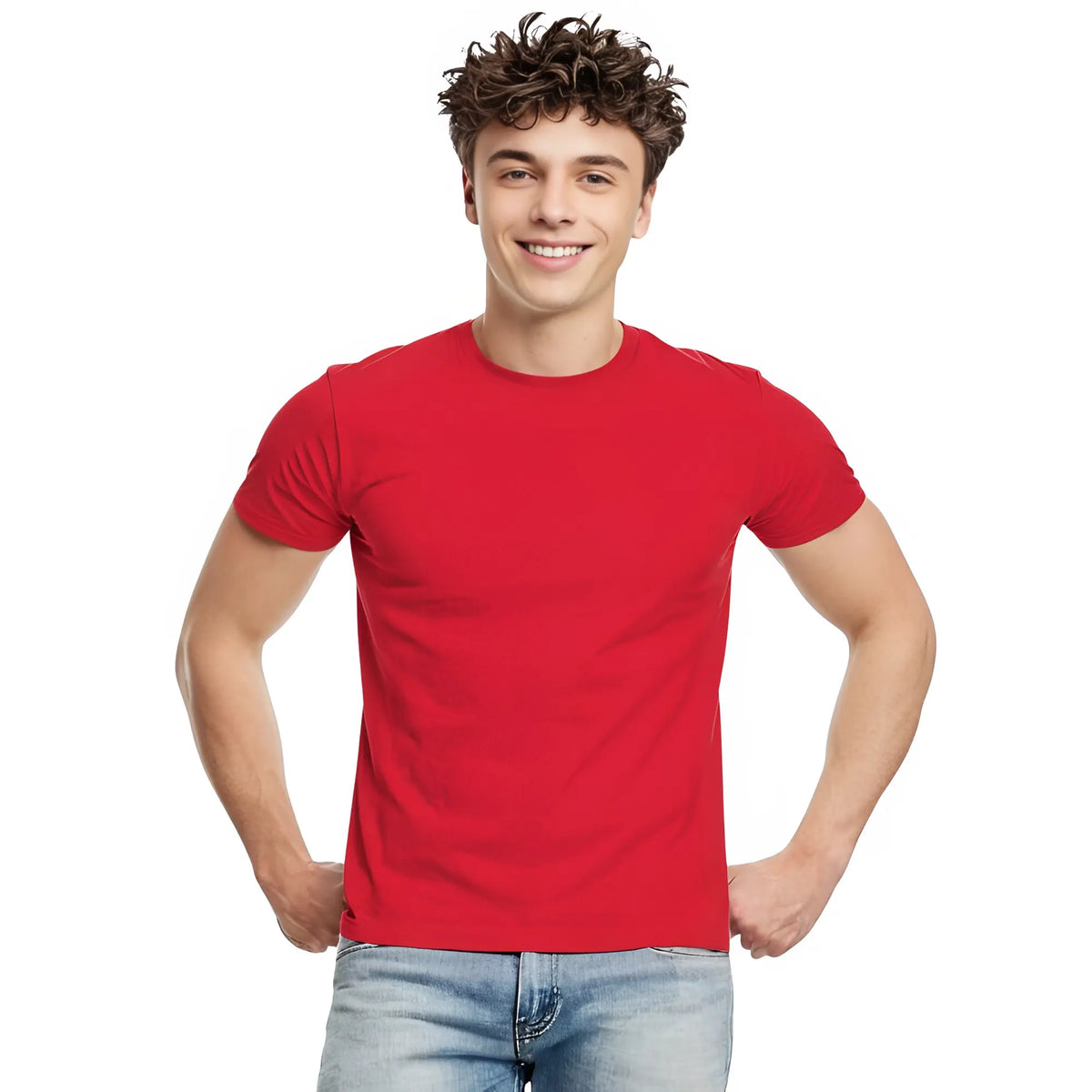 Men's Premium Cotton Round Neck T-Shirt | Regular Fit Half Sleeve Casual T-Shirt | Everyday Essential