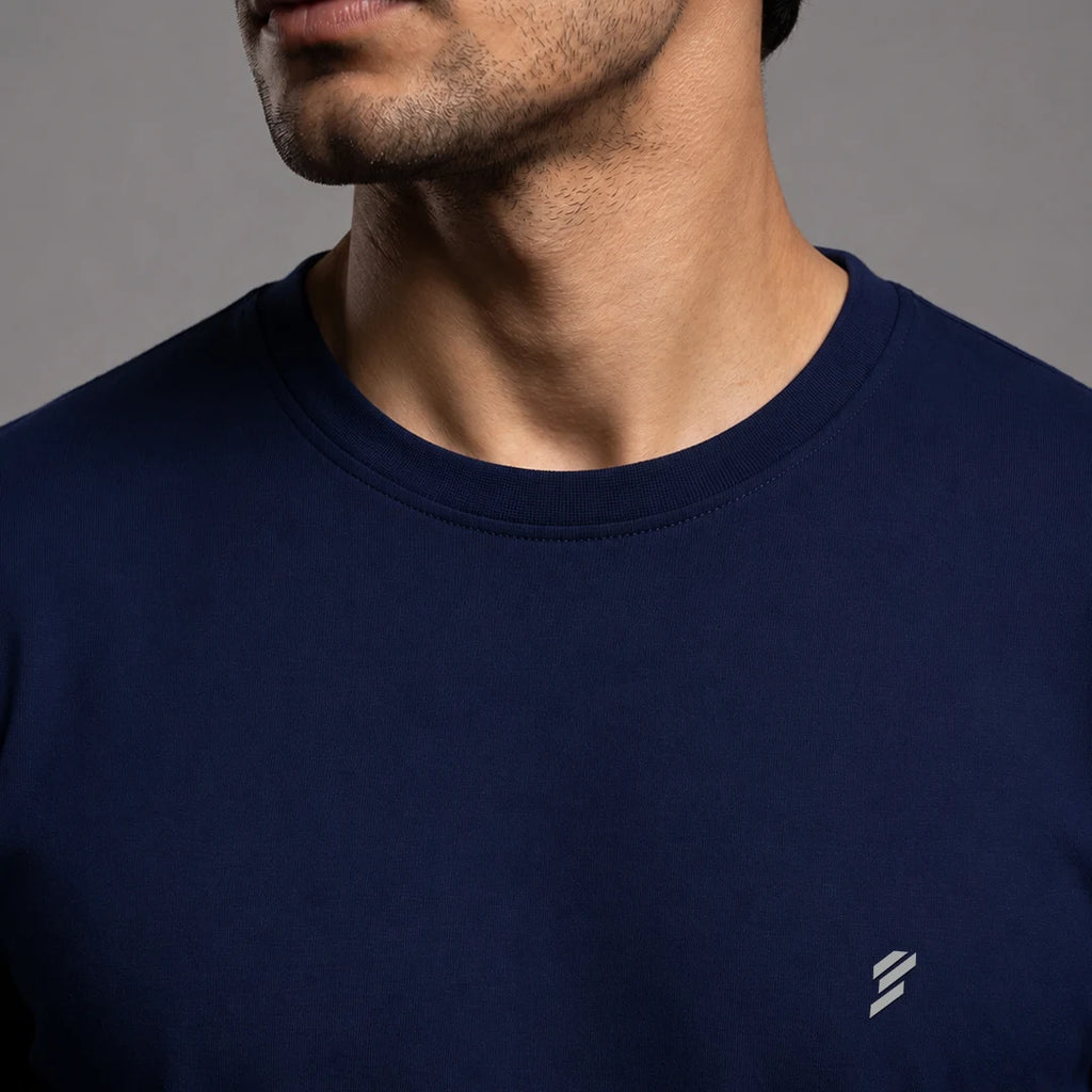 Premium Pure Cotton 180 GSM Regular Fit Round Neck T-Shirt – Double Bio-Washed Luxury Comfort