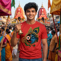 Men's Pure Cotton Lord Jagannath & Sri Krishna Fusion Graphic Printed T-Shirt