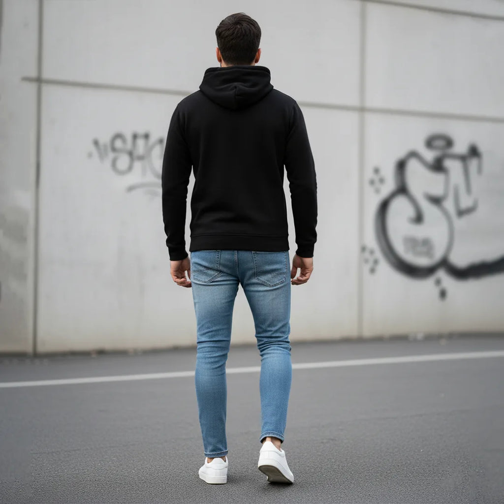 Men's Premium Solid Hoodie | Classic Regular Fit Cotton Blend Pullover Hoodie with Kangaroo Pocket | Essential Casual Winter Streetwear