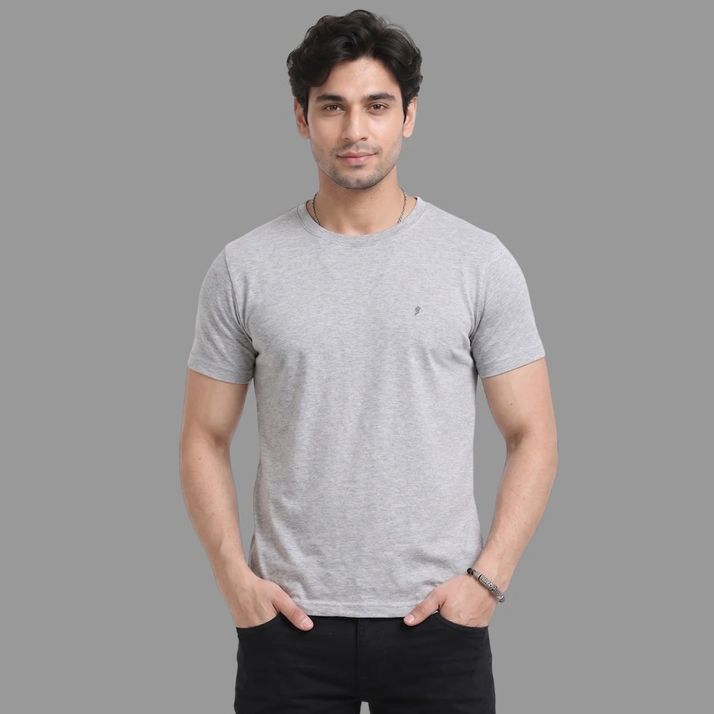 Premium Pure Cotton 180 GSM Regular Fit Round Neck T-Shirt – Double Bio-Washed Luxury Comfort