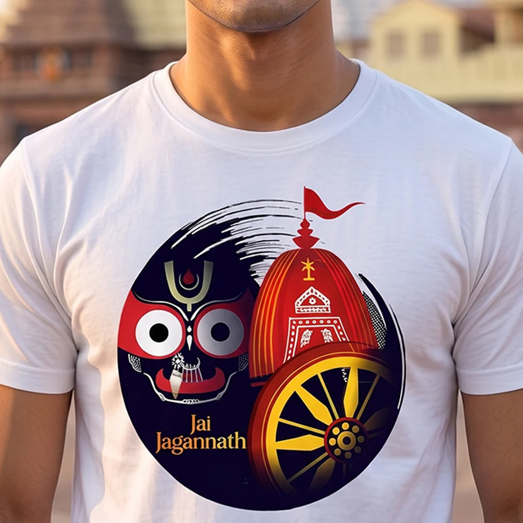 Lord Jagannath Devotional Festival Graphic T-Shirt – 180 GSM Heavyweight Half Sleeve Tee