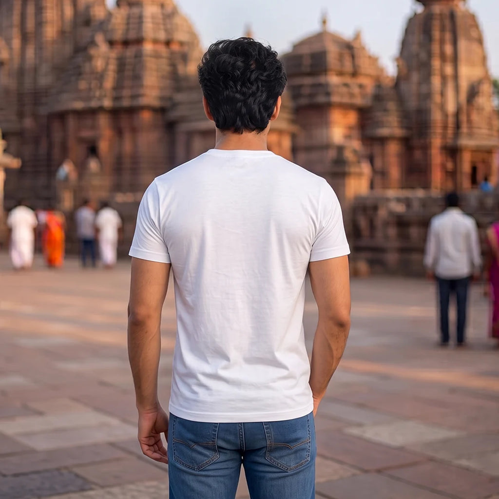 Men's Jagannath Puri Printed Round Neck Regular Fit T-Shirt (180 GSM)
