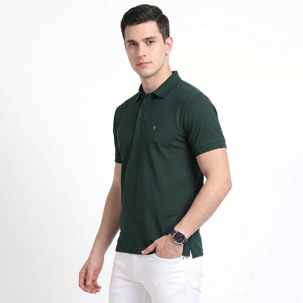 Men's Aeropiq Performance Polo – Wrinkle-Free Sustainable Nano Poly T-Shirt with Cotton-Like Feel