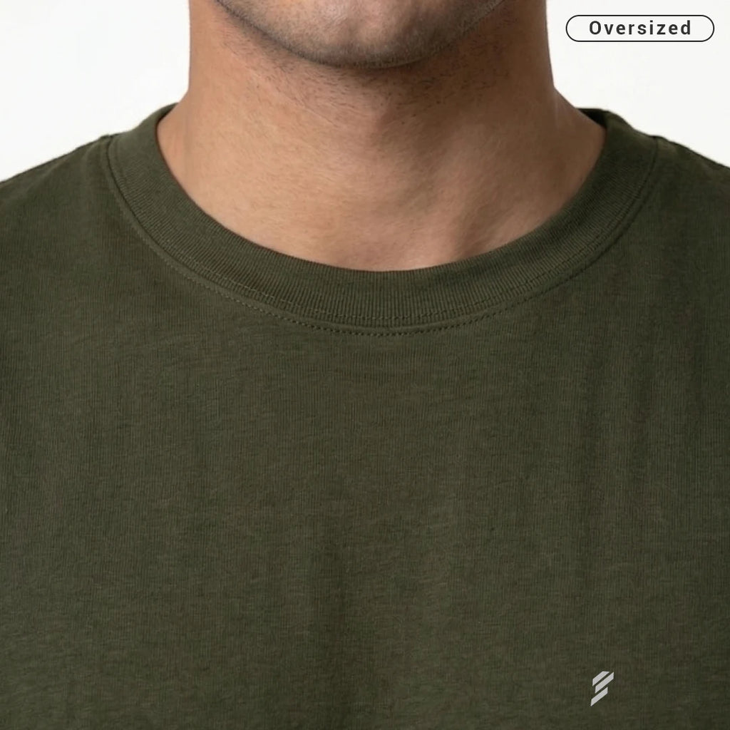 Premium 240 GSM Heavyweight Oversized T-Shirt – 100% Pure Cotton Minimalist Chest Logo Tee