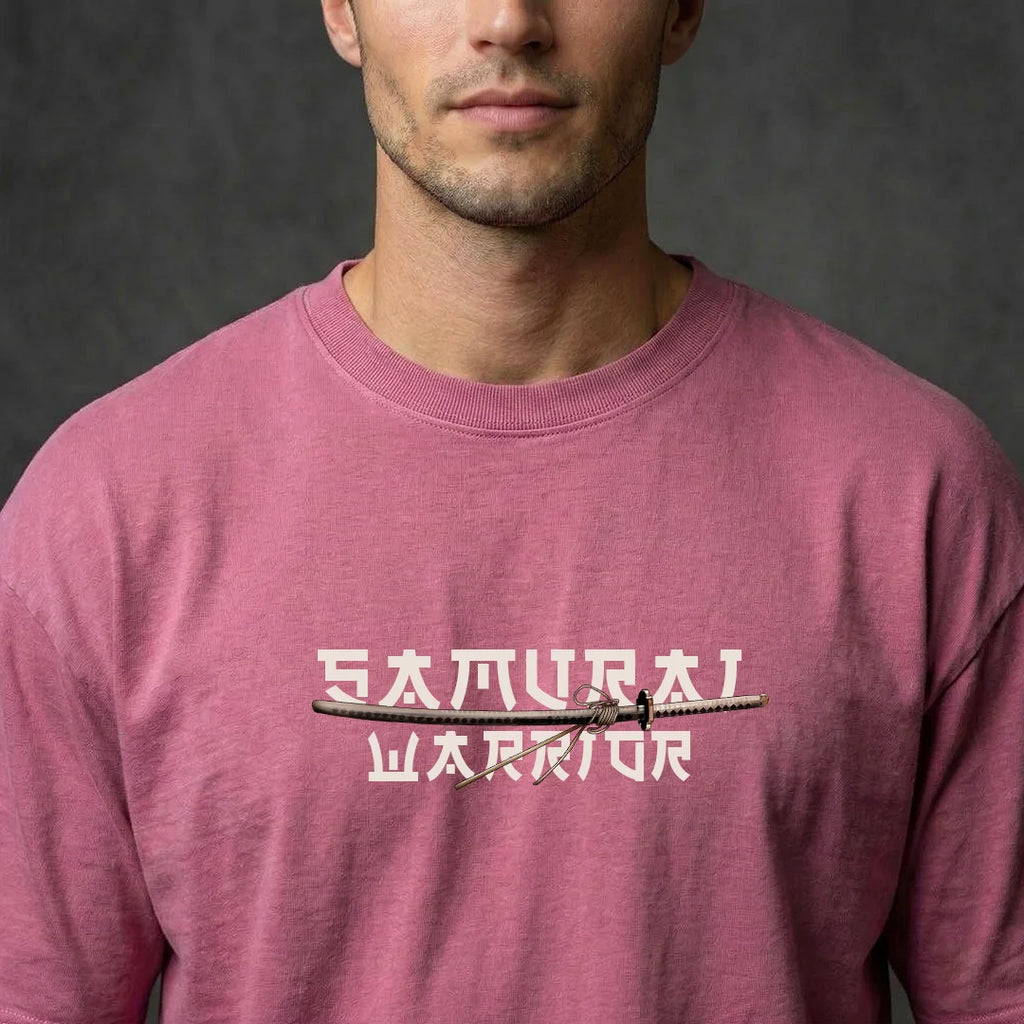 "Samurai Warrior" Graphic Oversized T-Shirt – Onion Pink