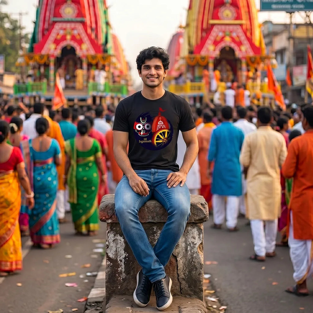 Lord Jagannath Devotional Festival Graphic T-Shirt – 180 GSM Heavyweight Half Sleeve Tee
