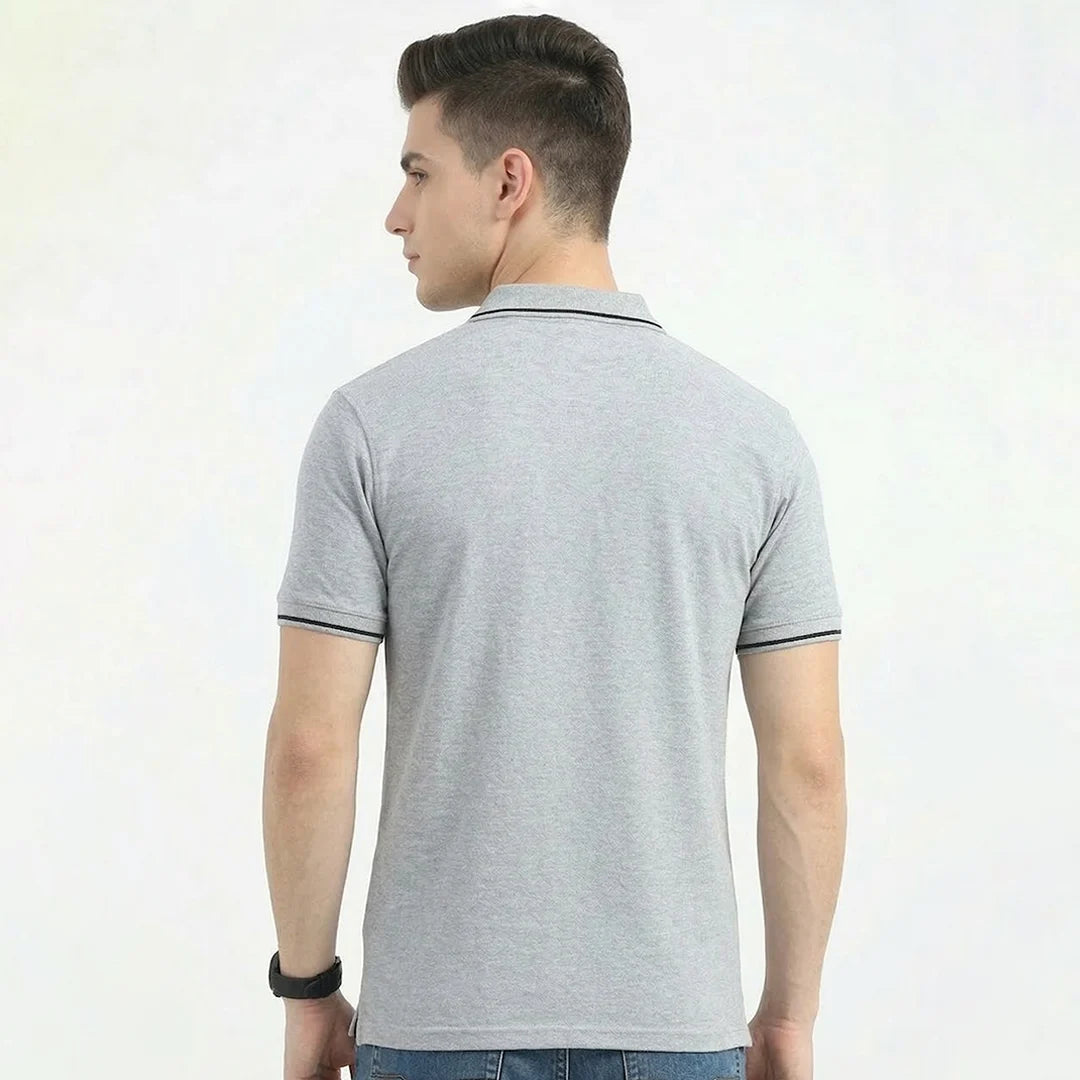 Premium 270 GSM Pure Cotton Biowash Tipping Polo T-Shirt - Heavyweight & Breathable