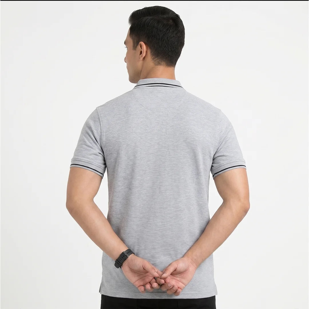Men’s Premium Polo T-Shirt with Contrast Tipping | 270 GSM | Regular Fit Cotton Pique | Smart Casual & Office Wear