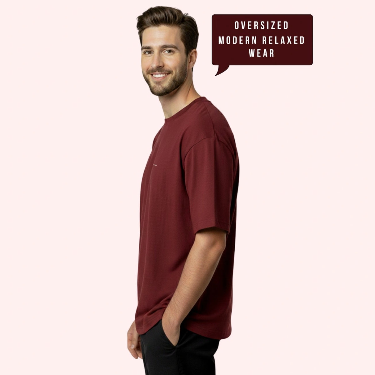 Premium 100% Organic Cotton Men's Oversized T-Shirt – Heavyweight 240 GSM Bio-Washed Relaxed Fit Tee