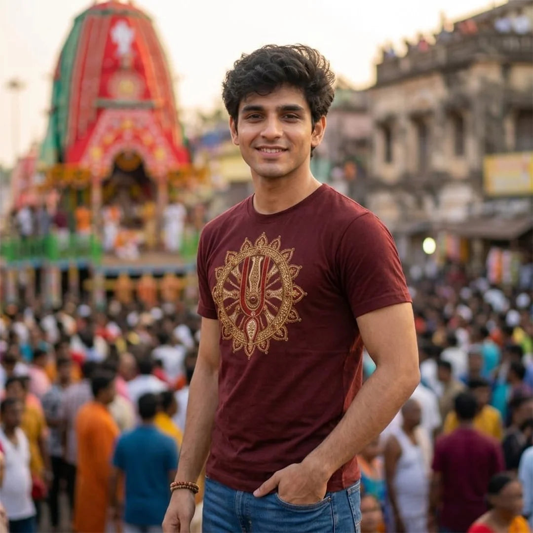 Premium Men's Pure Cotton Jagannath Puri Rath Yatra Graphic T-Shirt