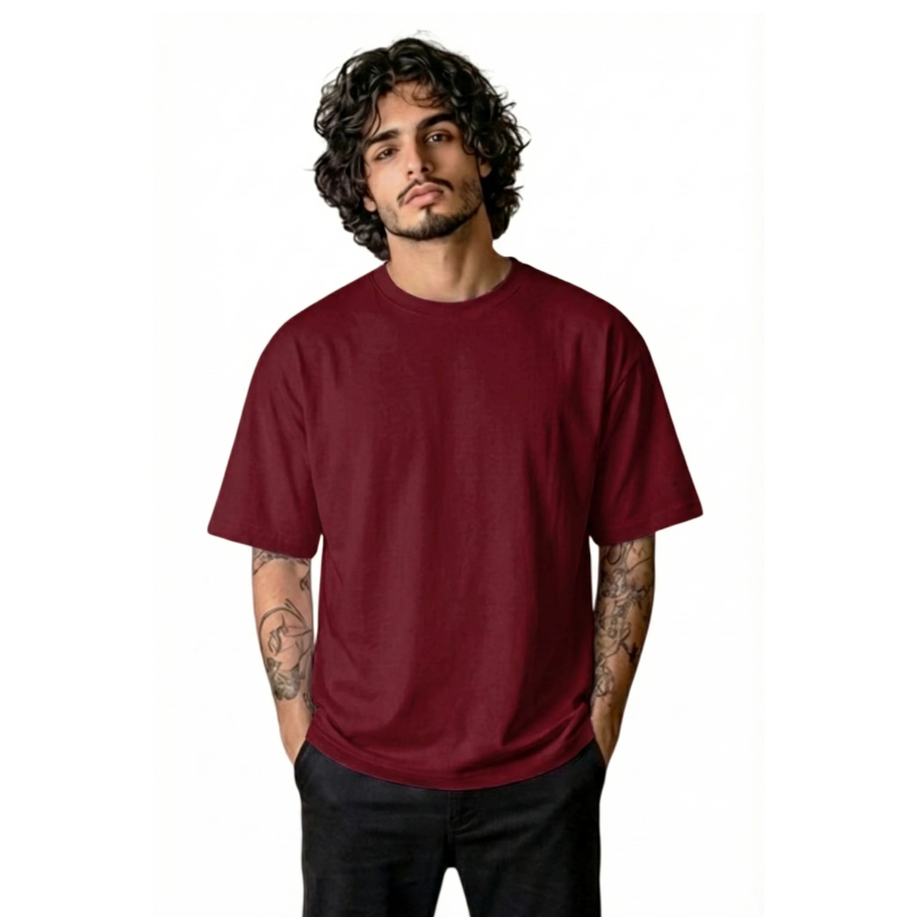 Premium Oversized Heavyweight T-Shirt - 240 GSM 100% Organic Cotton Bio-Washed Streetwear Tee