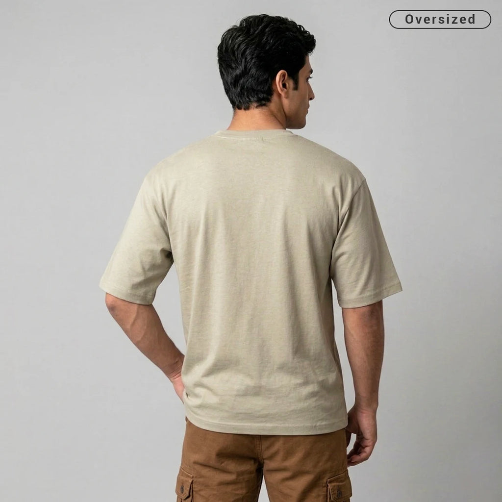 Premium 240 GSM Heavyweight Oversized T-Shirt – 100% Pure Cotton Minimalist Chest Logo Tee