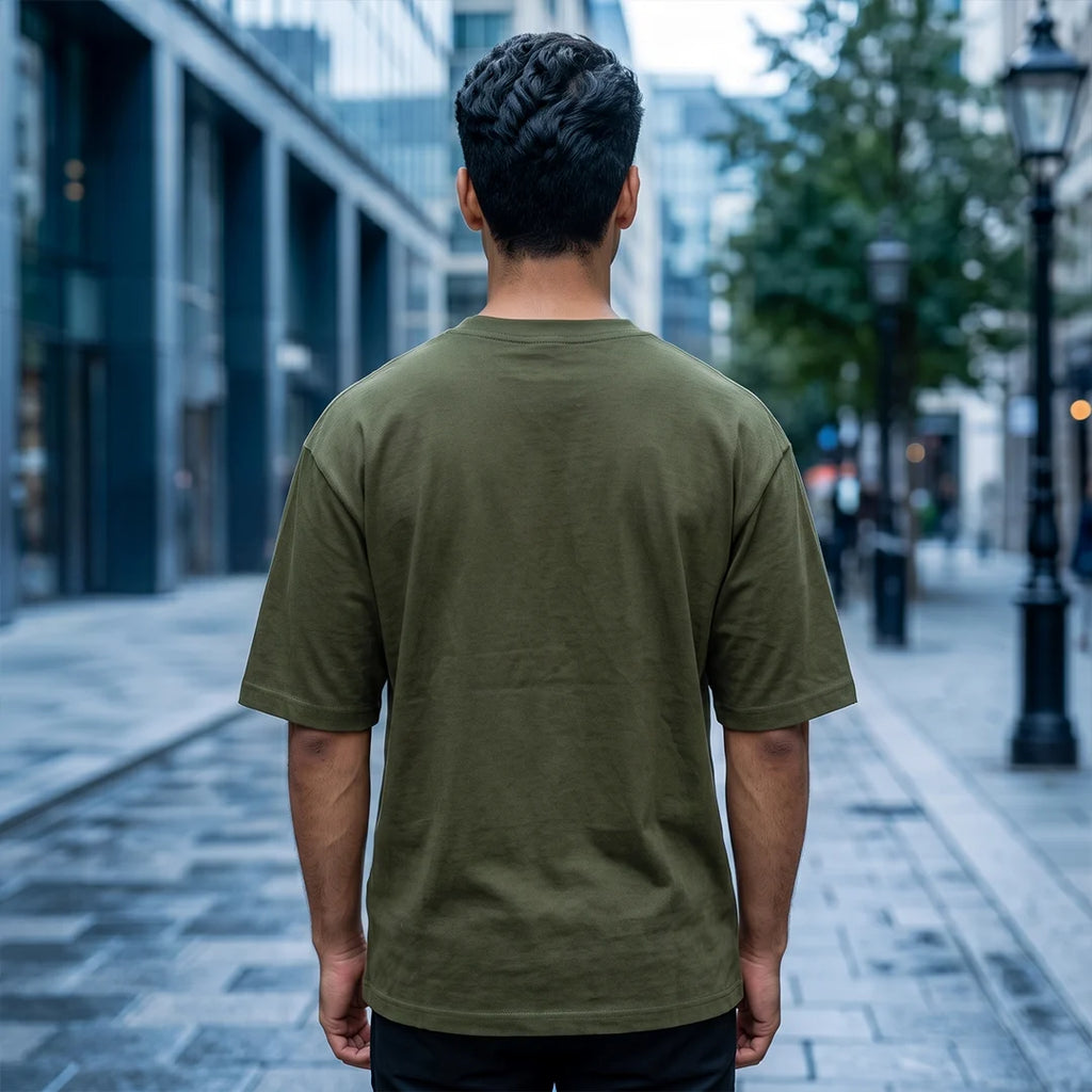 Men's "Ek Bharat Srestha Bharat" Oversized Graphic T-Shirt - 240 GSM Pure Cotton, Bio-Washed