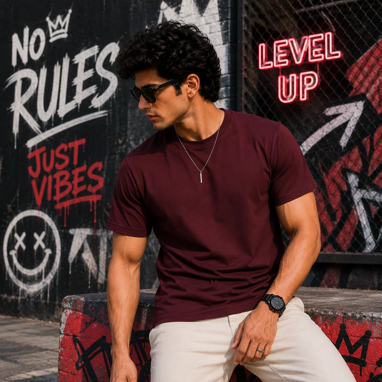 EXCELLO Men’s Plain Cotton T-Shirt (Regular Fit, Round Neck)