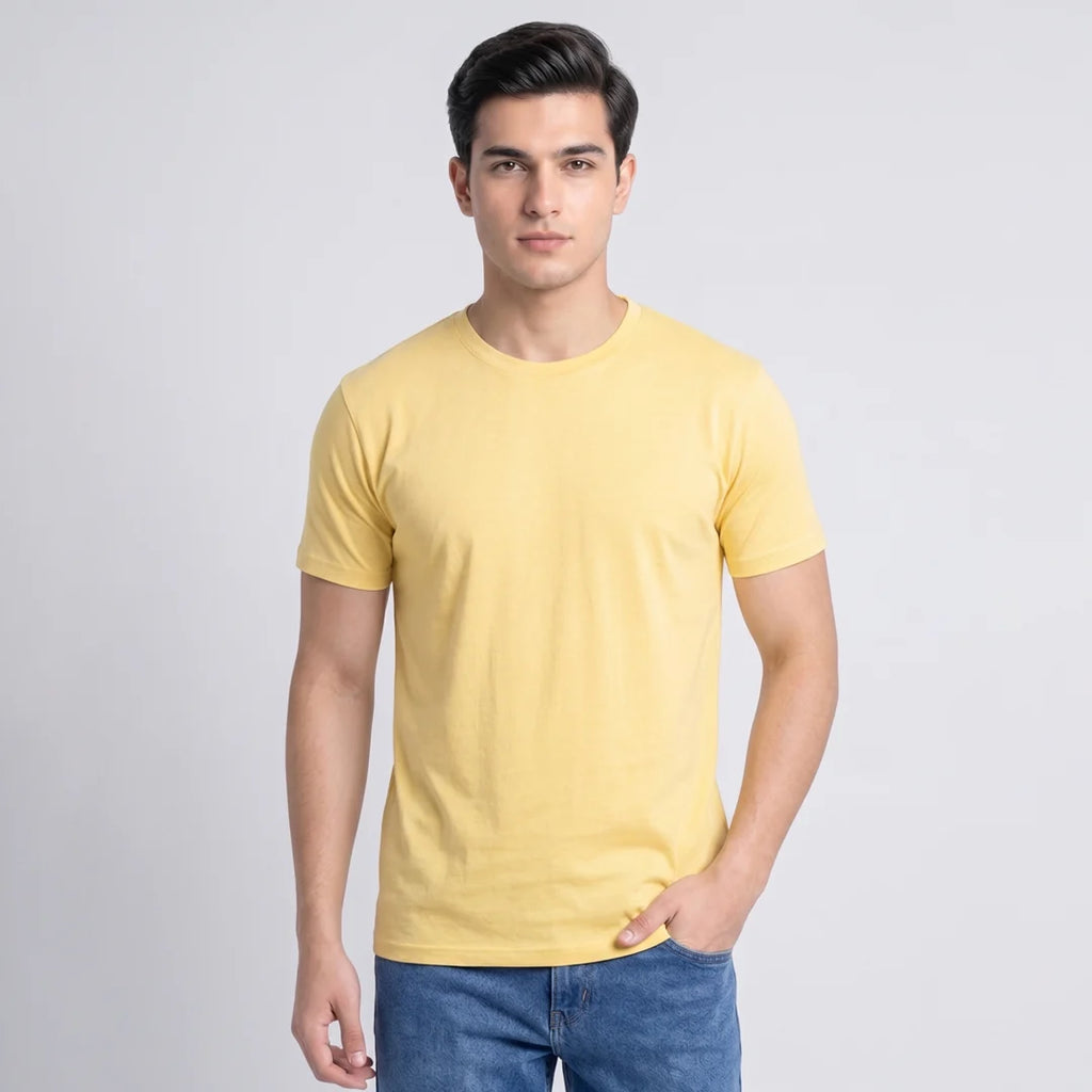 Premium Men’s Round Neck Pure Cotton T-Shirt Combo – 180 GSM Biowashed Regular Fit Half Sleeve Tees (Pack of 3)
