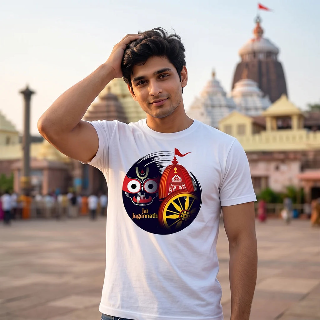 Lord Jagannath Devotional Festival Graphic T-Shirt – 180 GSM Heavyweight Half Sleeve Tee