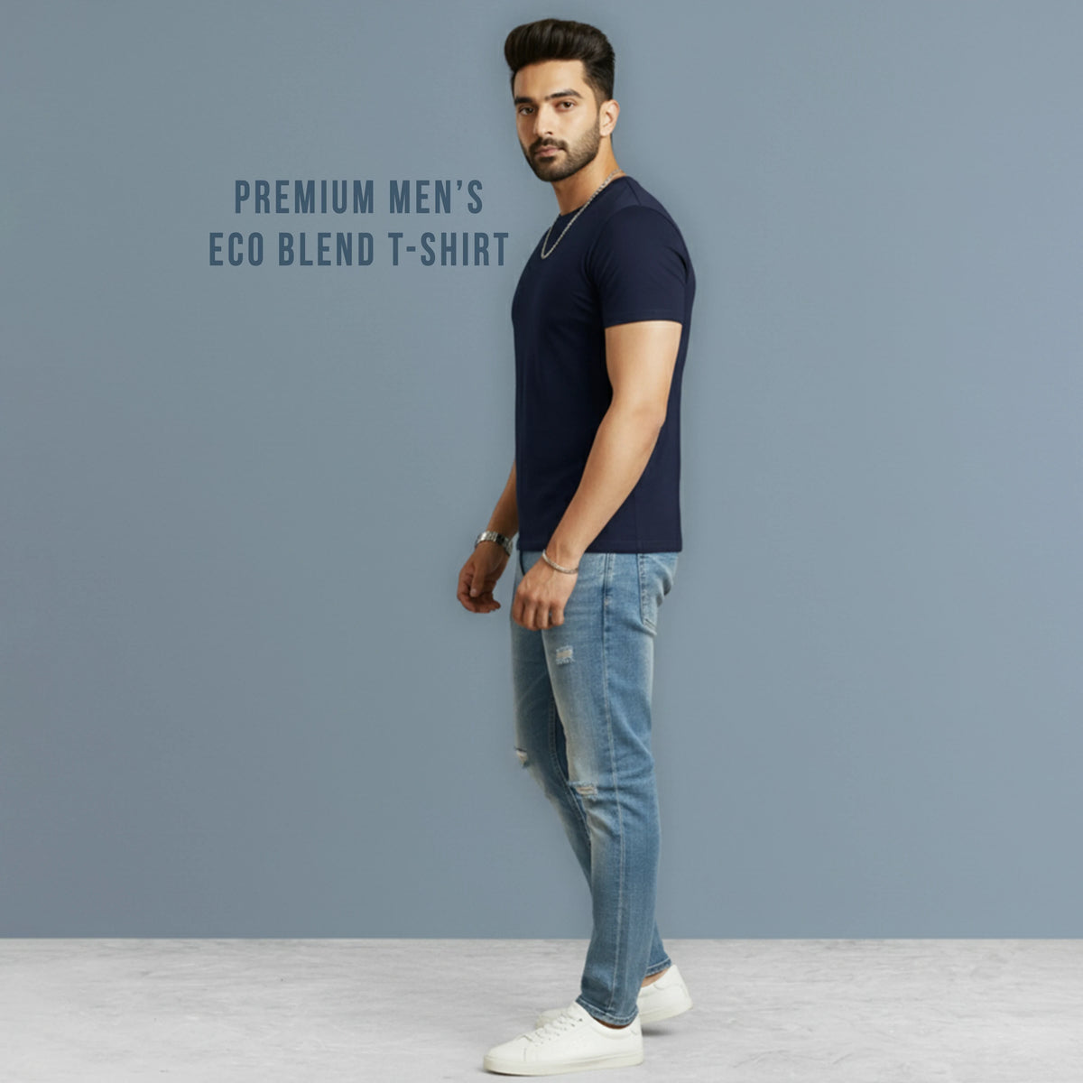 Premium Men’s Eco-Blend T-Shirt | Classic Regular Fit & Sustainable 180 GSM Fabric