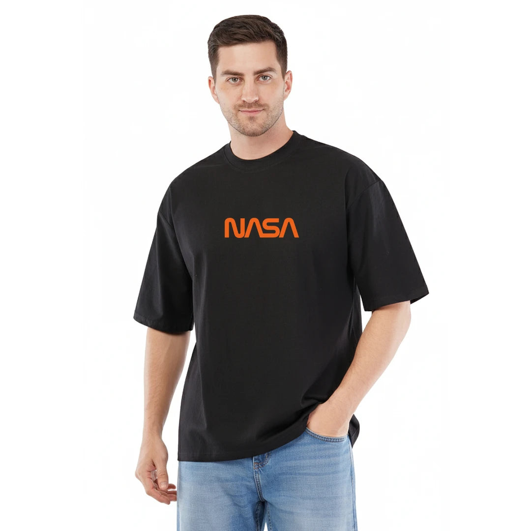 NASA Astronaut Oversized T-Shirt | Men's Black Graphic Back Print Tee