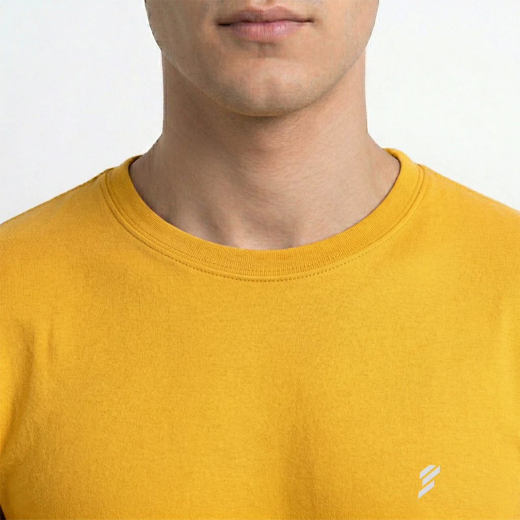 Men's Regular Fit Crew Neck T-Shirt, 100% Pure Cotton, 180 GSM, Breathable Everyday Wear