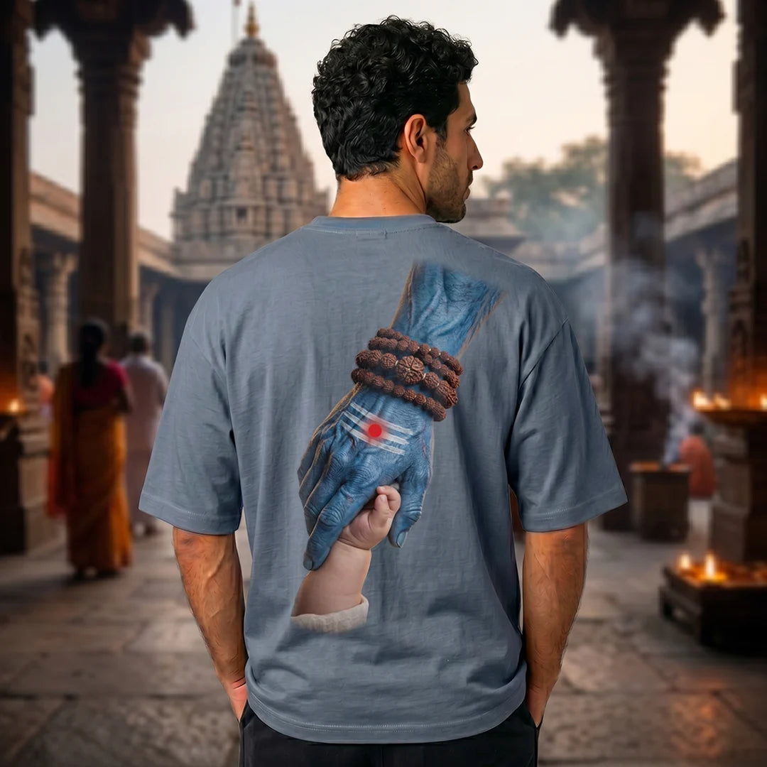 Mahadev Art Printed Heavyweight Oversized Tee | 240 GSM Breathable Drop Shoulder T-Shirt