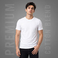 Premium Men's Cotton Blend Round Neck T-Shirt - Regular Fit, 180 GSM, Double Bio-Wash