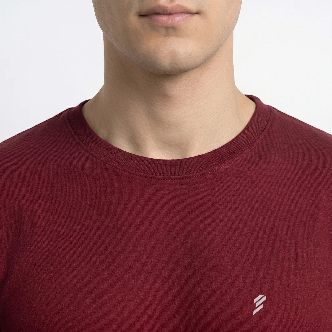 Men's Regular Fit Crew Neck T-Shirt, 100% Pure Cotton, 180 GSM, Breathable Everyday Wear