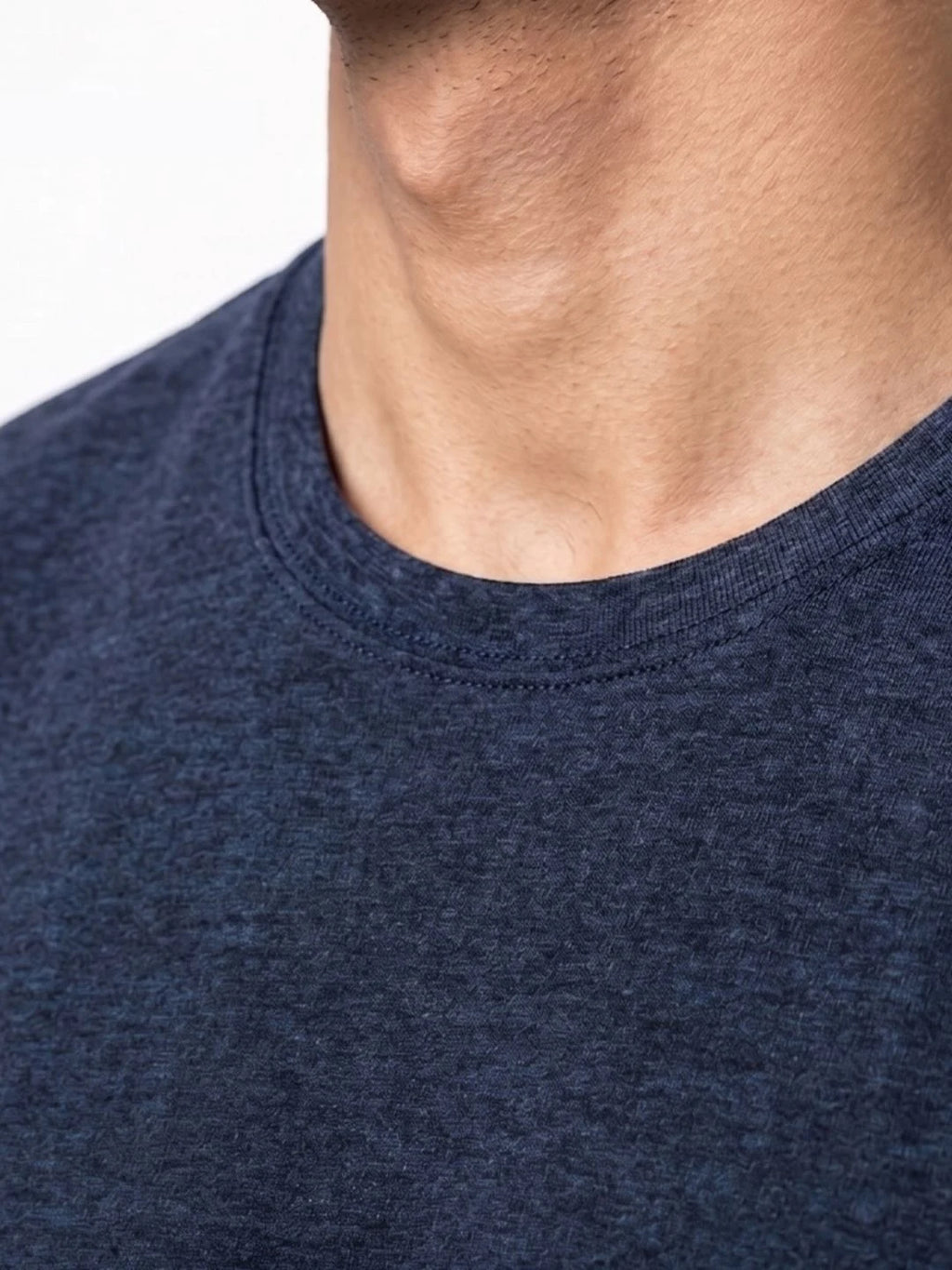 Excello Men's Cotton Blend Bio-Wash Plain  Regular Fit Round Neck T-Shirt  | Navy & Red