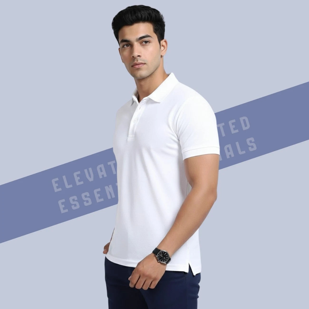 Aeropiq Men’s Premium Polo T-Shirt | 100% Nano Poly with Soft Cotton Feel | 210 GSM Breathable Regular Fit