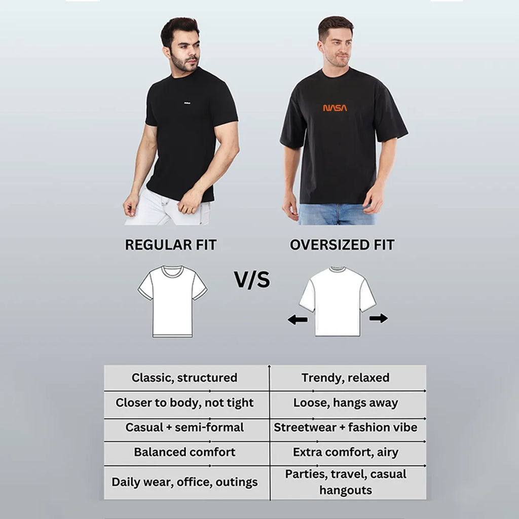 NASA Astronaut Oversized T-Shirt | Men's Black Graphic Back Print Tee