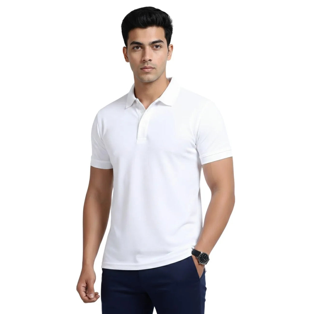 Aeropiq Men’s Premium Polo T-Shirt | 100% Nano Poly with Soft Cotton Feel | 210 GSM Breathable Regular Fit