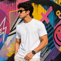 EXCELLO Men’s Plain Cotton T-Shirt (Regular Fit, Round Neck)