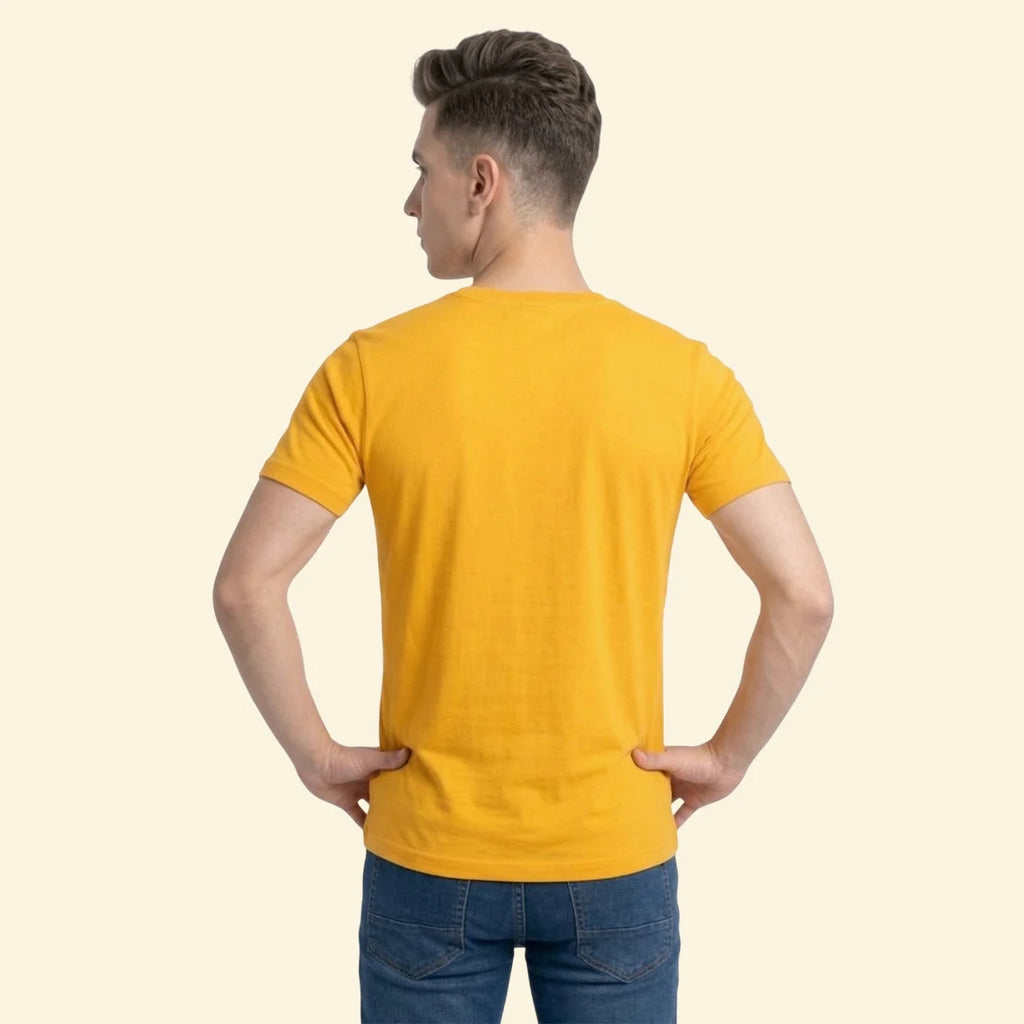 Men's Regular Fit Crew Neck T-Shirt, 100% Pure Cotton, 180 GSM, Breathable Everyday Wear